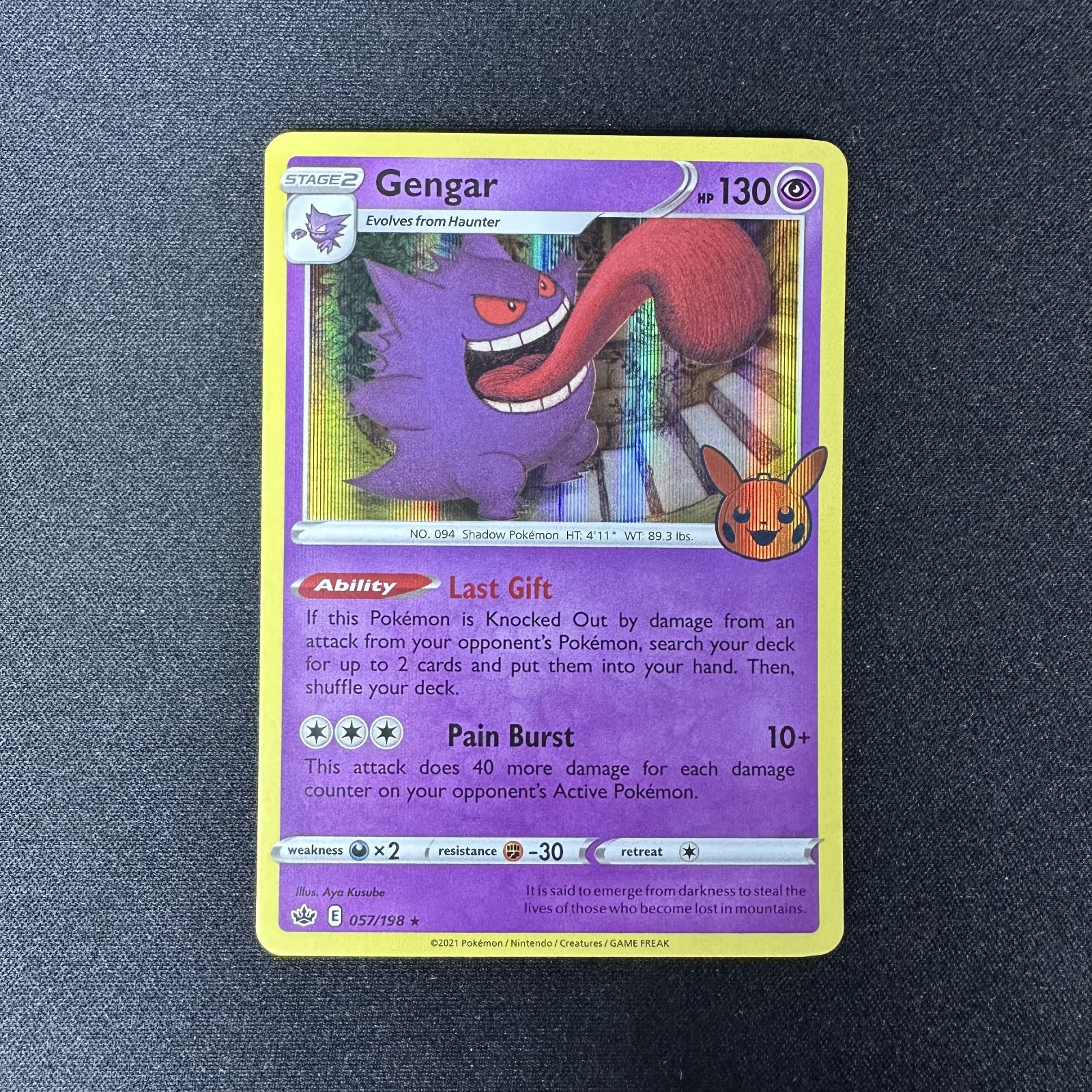 Pokemon TCG – Gengar 57/198 Trick or Trade Chilling Reign Holo Rare 2021 – NM