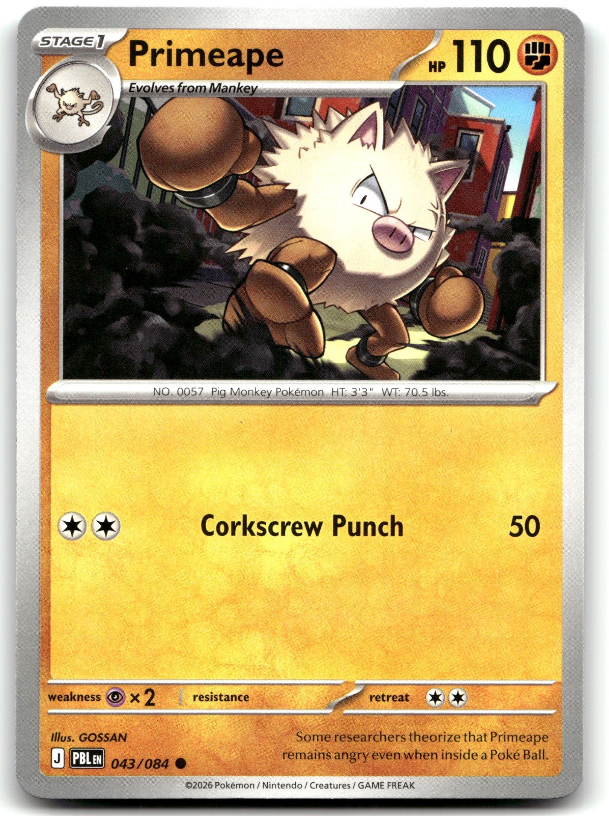 Primeape Common 043/084 GOSSAN