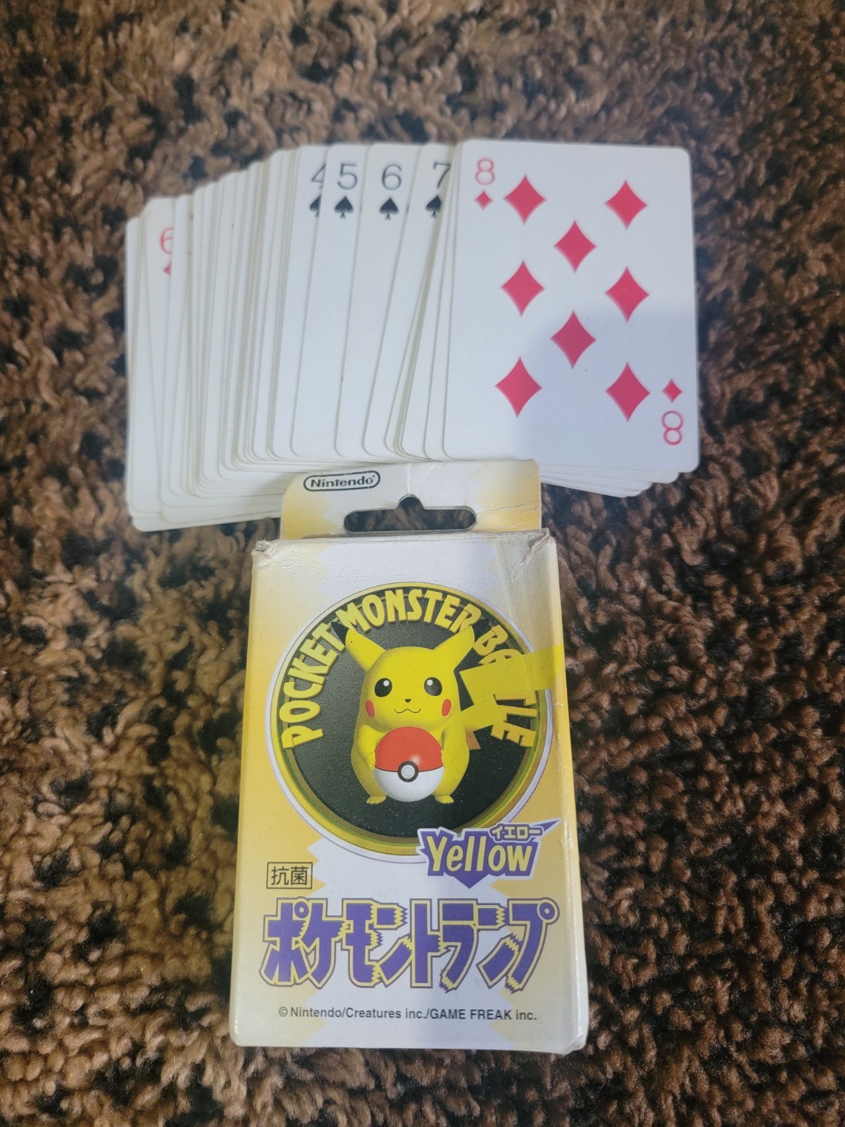 1998 Japanese Pokemon Stadium N64 3D Poker Playing Cards Yellow Pikachu Incomple