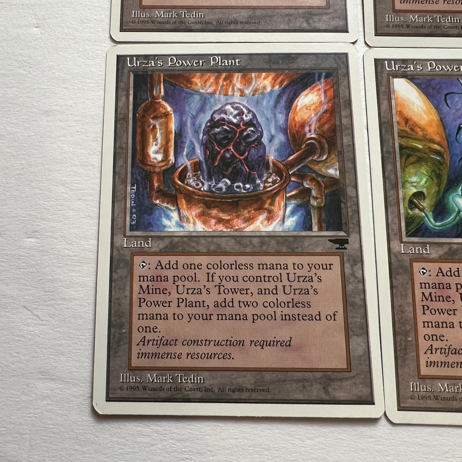 MTG 4x Urzas Power Plant Antiquities All 4 Alternate Arts MP Moderately Played