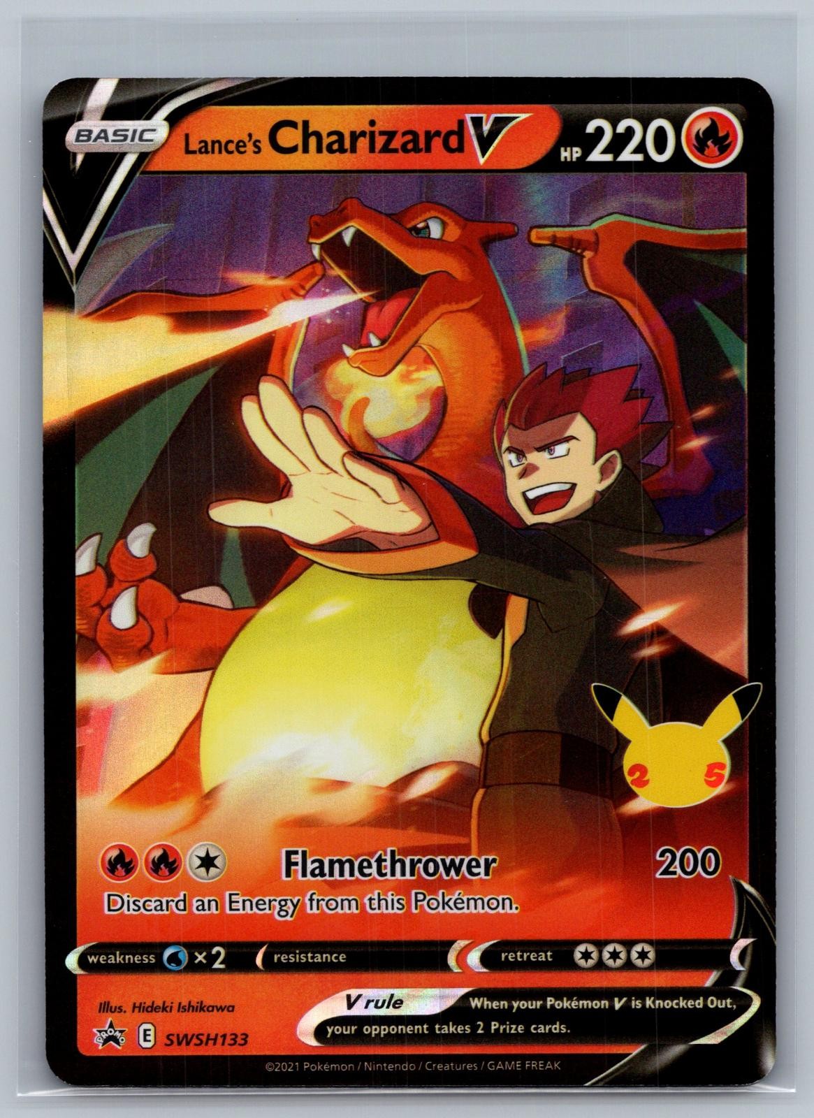 Lance’s Charizard V SWSH133 Holo Promo Sword & Shield Promo Pokemon Near Mint
