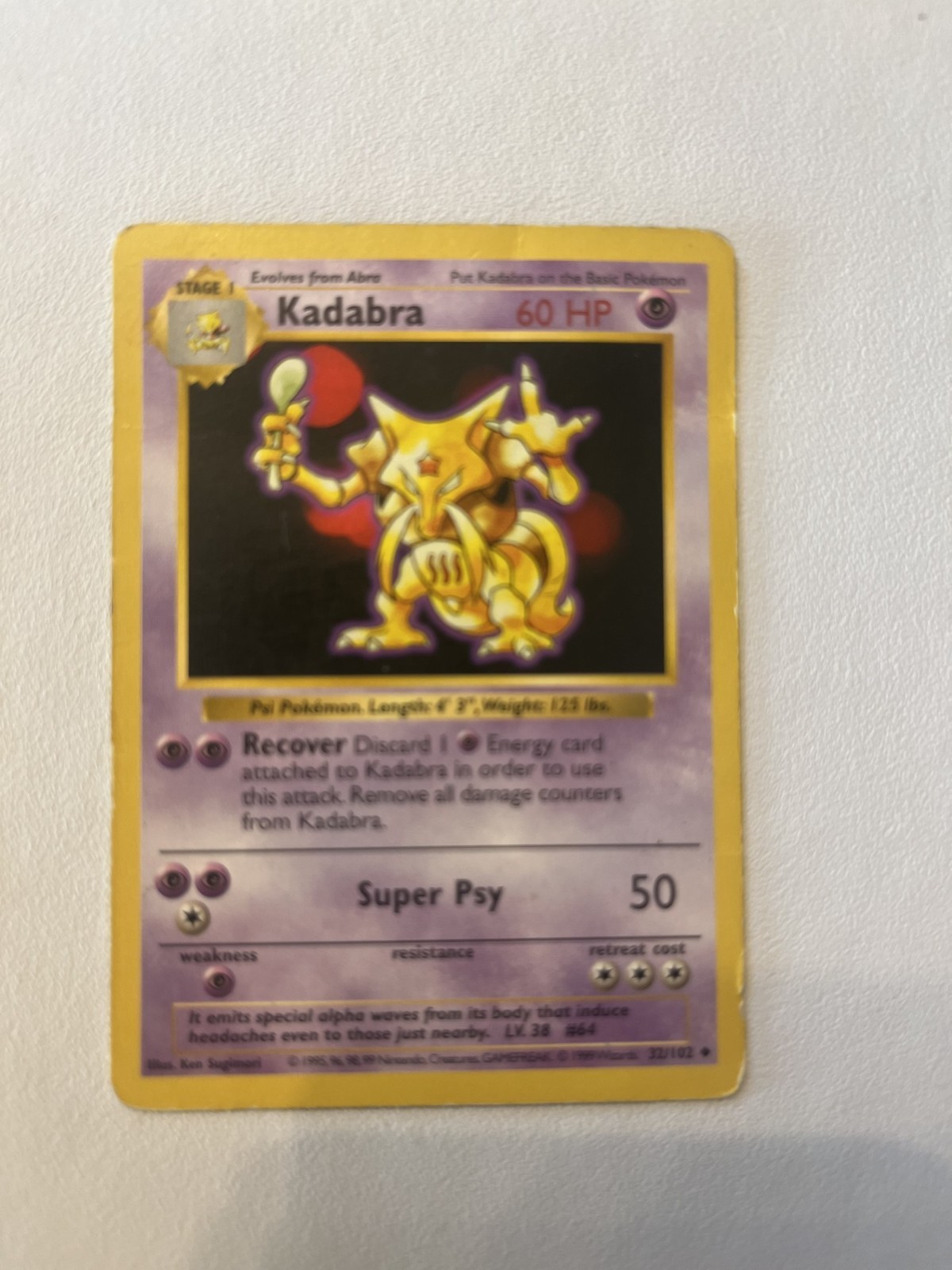 Kadabra 032/102 Base Set (Shadowless) Regular