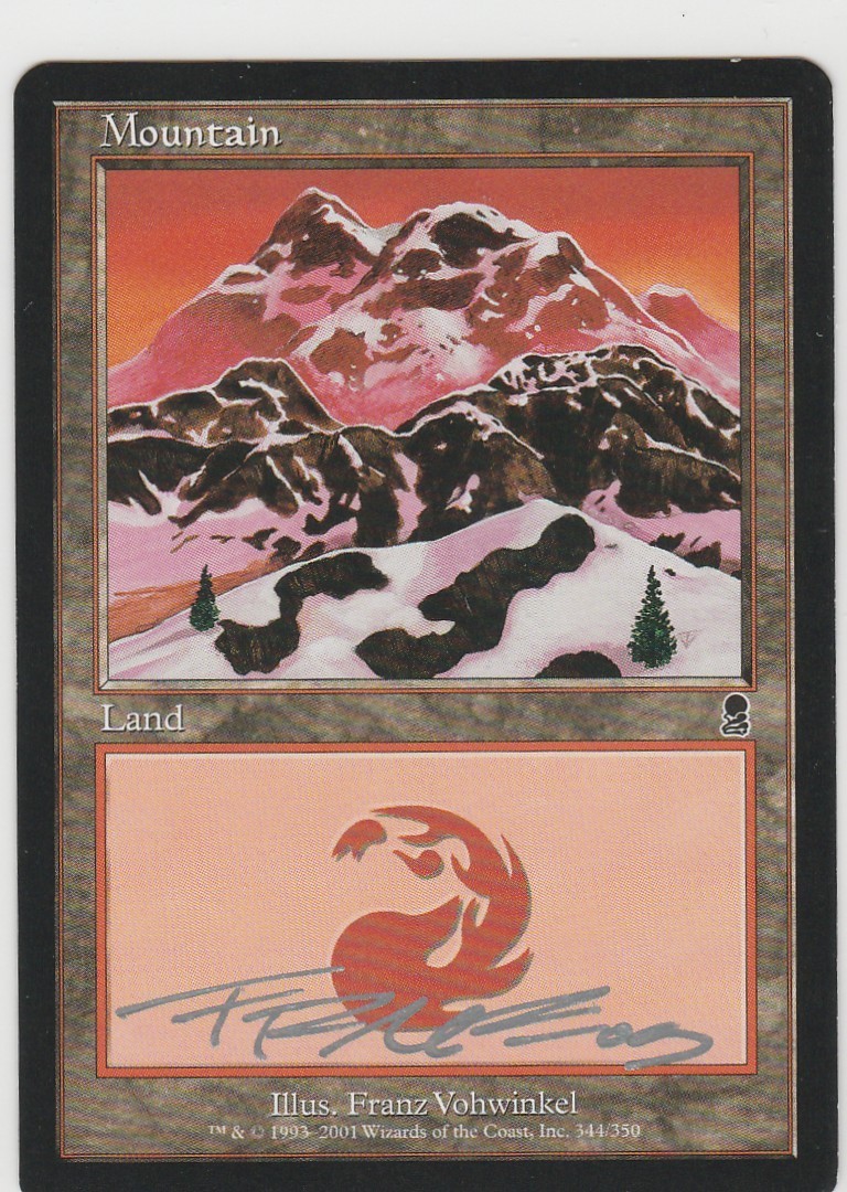 Magic the Gathering ~ Mountain (344 B) ~ M/NM ~ Odyssey ~ Signed by Artist #17
