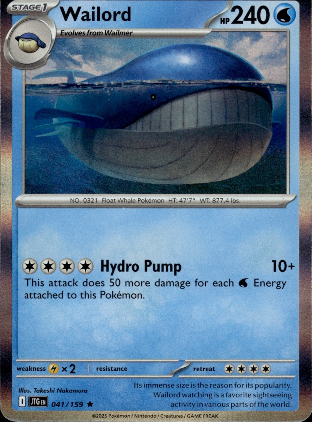 Wailord – Holo Rare SV09: Journey Together 041/159 NM