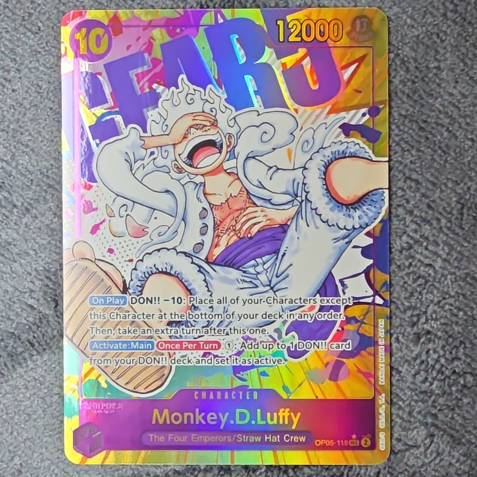 Bandai One Piece Card Game Monkey D. Luffy OP05-119 Secret Rare Alt Art Foil