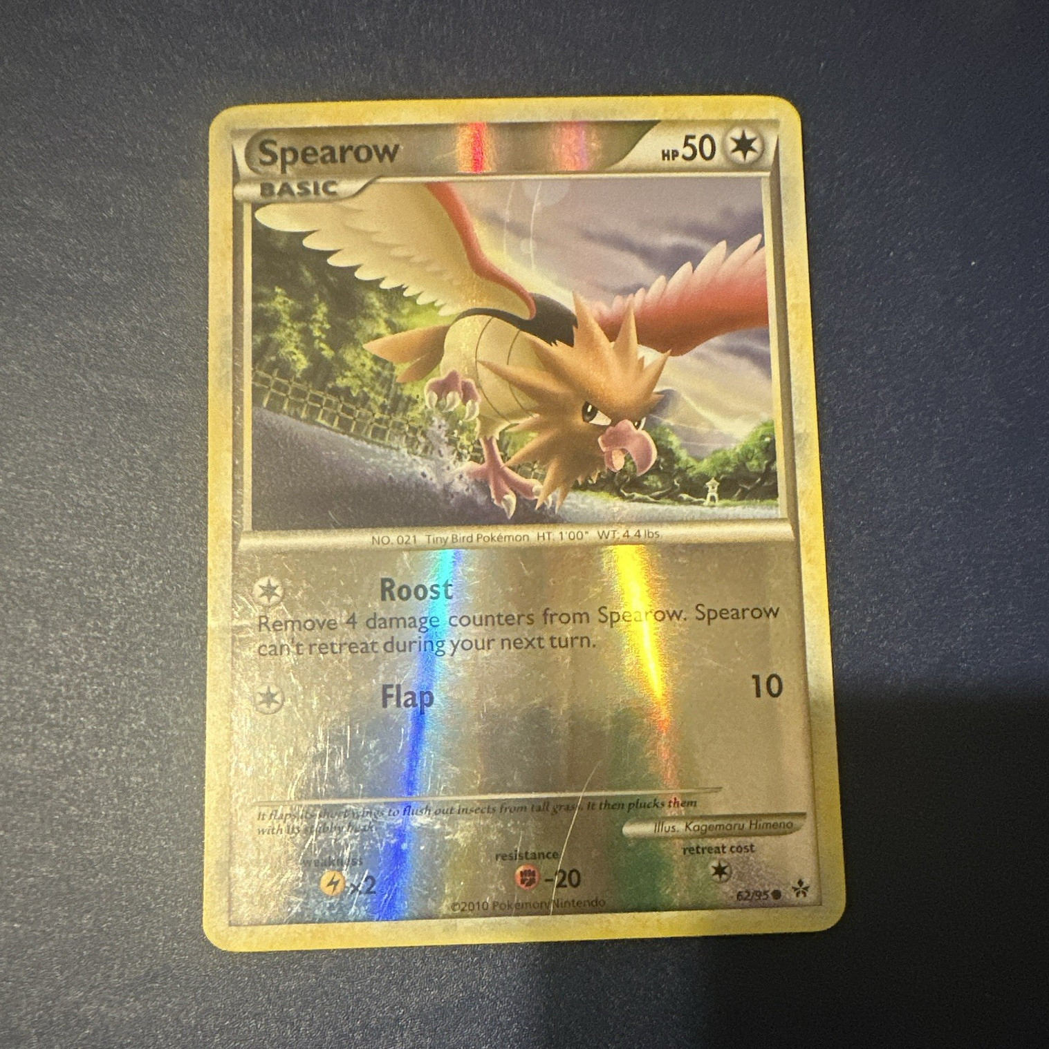 The Pokémon Company Pokemon TCG Spearow 62/95 Unleashed Rev Holo Eng HP 50