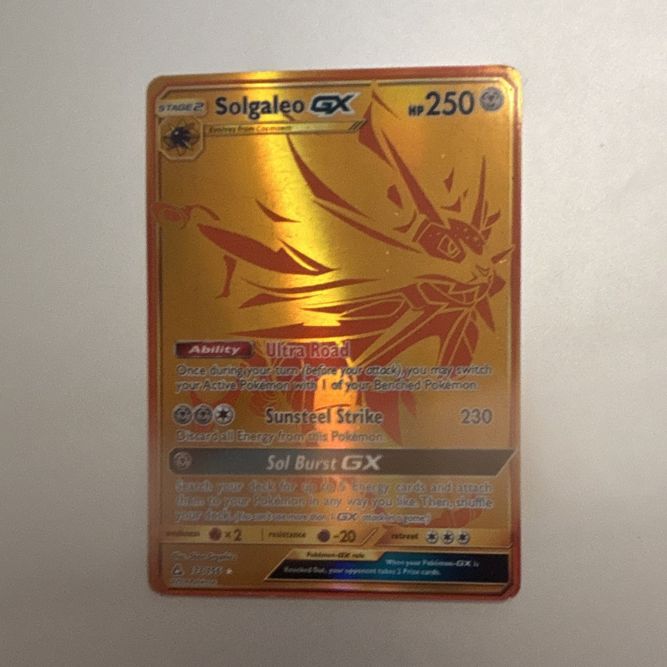 The Pokémon Company Solgaleo GX 173/156 Ultra Prism Holo Secret Rare 250 HP