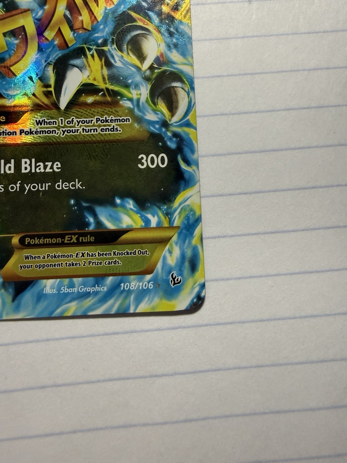 Pokemon TCG M Charizard Mega Ex Full Art Holo Secret Rare 108/106