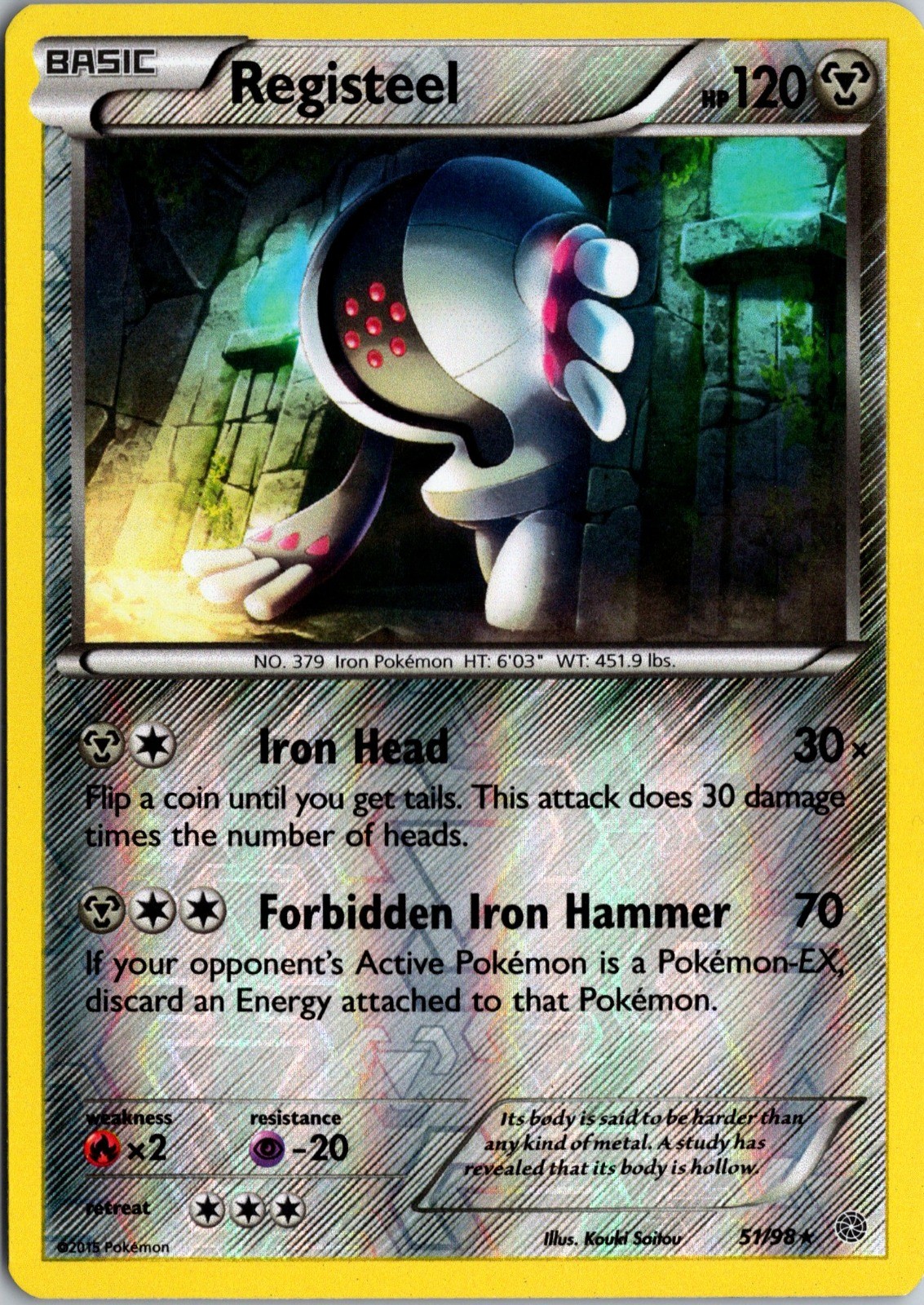 Registeel Reverse Holo Rare XY – Ancient Origins 51/98 NM