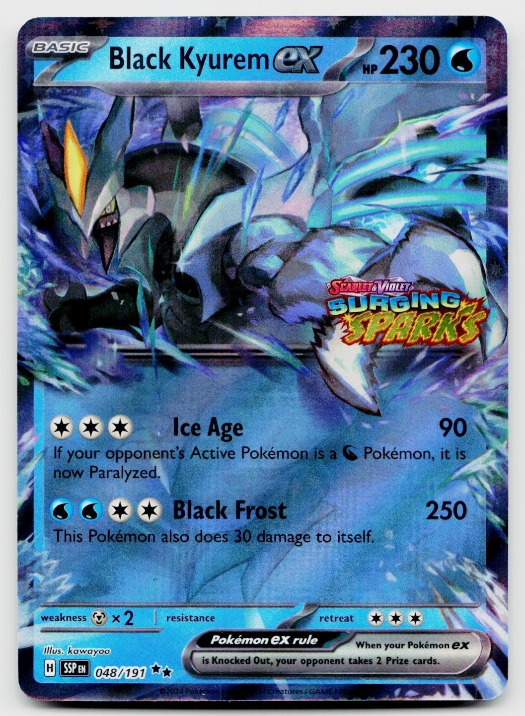 Black Kyurem ex (Surging Sparks Stamped) 048/191 – DOUBLE RARE – NM/M