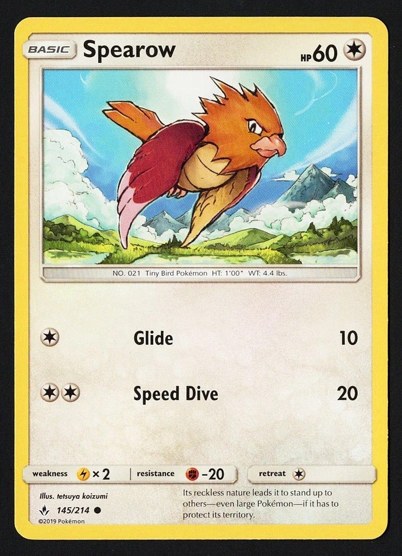 Spearow 145/214 Unbroken Bonds 2019 Pokémon TCG
