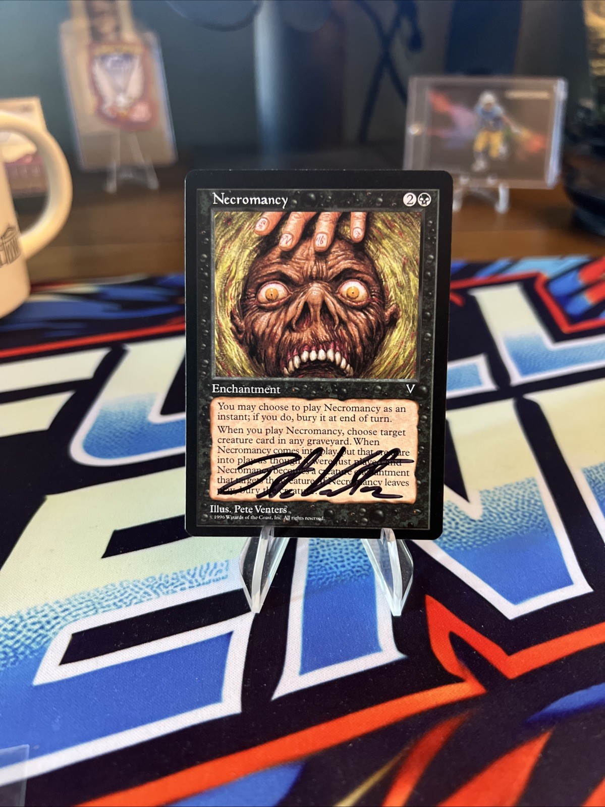 Necromancy Artist Proof Signed MTG Visions Pete Venters VERY RARE Blank Back