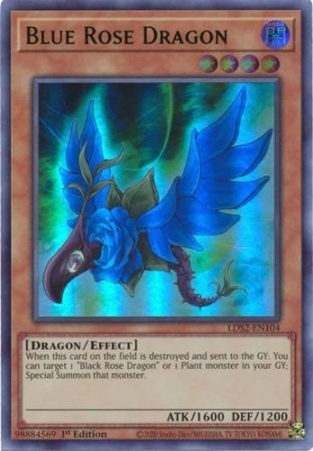 Yugioh! Blue Rose Dragon (Green) – LDS2-EN104 – Ultra Rare – 1st Edition Near Mi