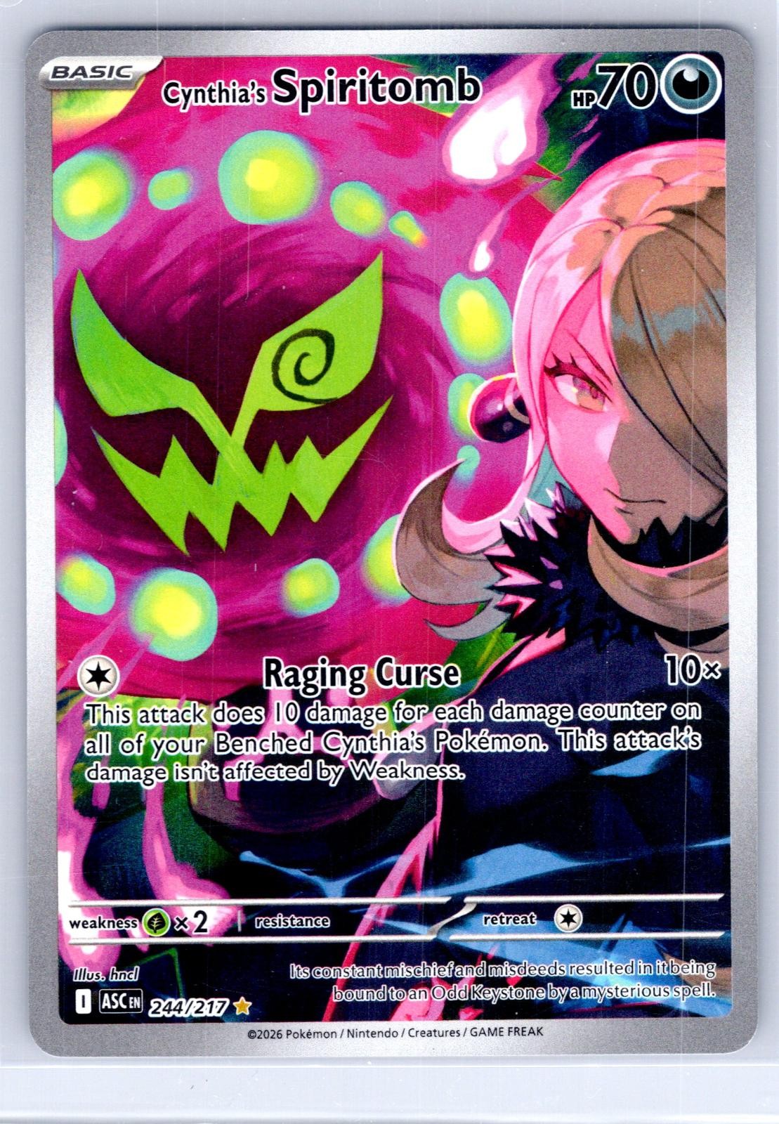 Cynthia’s Spiritomb 244/217 Illustration Rare Ascended Heroes Pokemon Holo NM/M