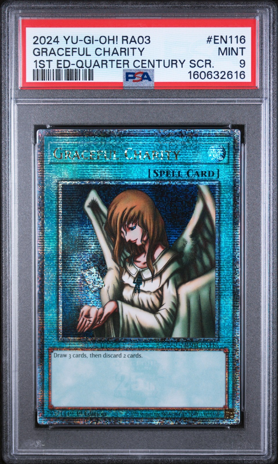 Graceful Charity (Quarter Century Secret Rare) RA03-EN116 PSA 9
