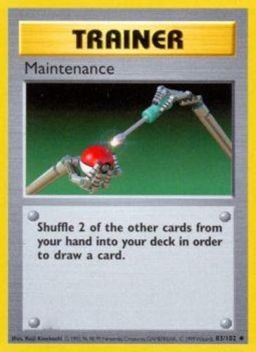 1x Maintenance – 83/102 – Uncommon – Shadowless Edition Heavily Played Pokemon G