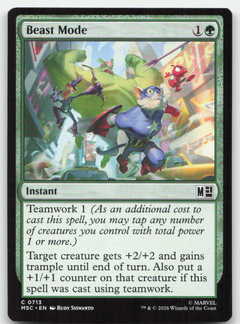 Beast Mode 713 MSC Commander: Marvel Super Heroes Magic MTG NM