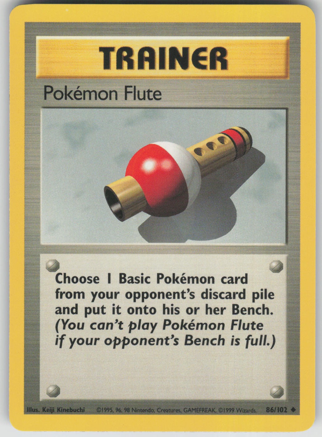Pokemon TCG Pokemon Flute Uncommon Base Set (Shadowless) 086/102