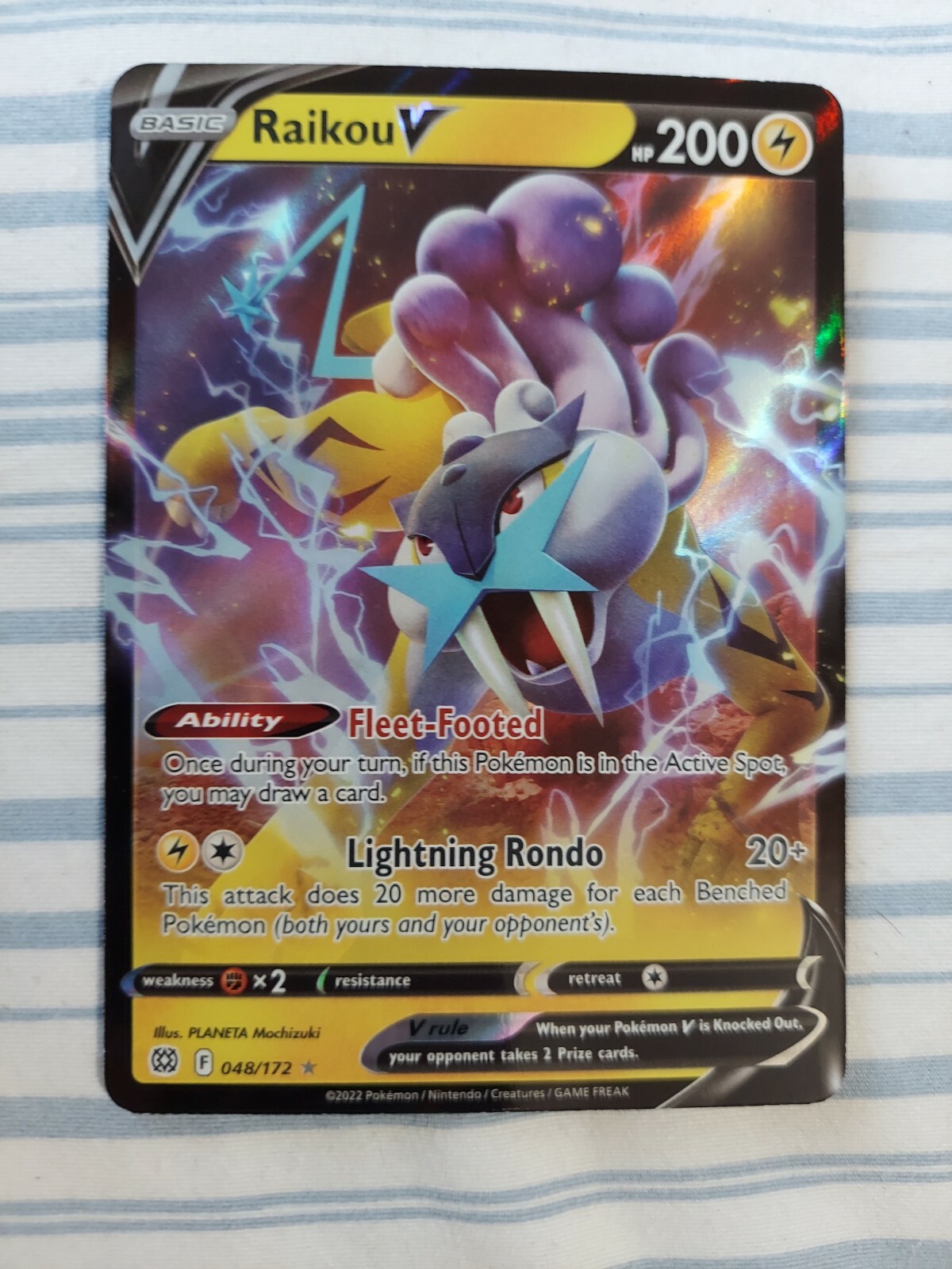 Raikou V 048/172 Brilliant Stars NM Ultra Rare Pokemon Card