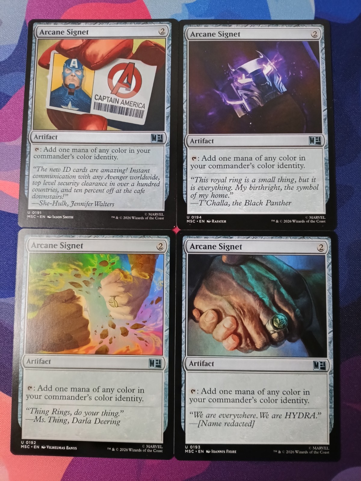 Complete Arcane Signet Set – All 4 Art Versions | Marvel Super Heroes | NM MTG