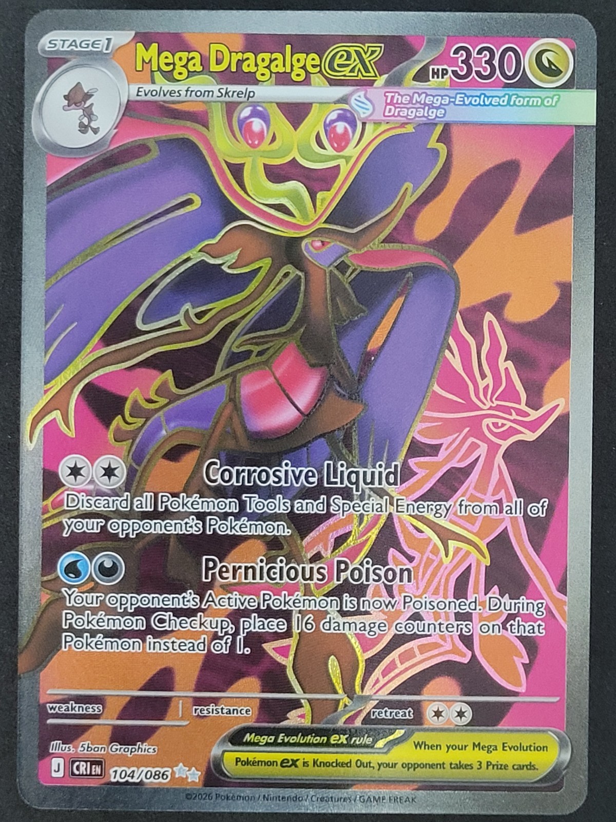 Mega Dragalge ex 104/086 Ultra Rare Chaos Rising Pokemon TCG