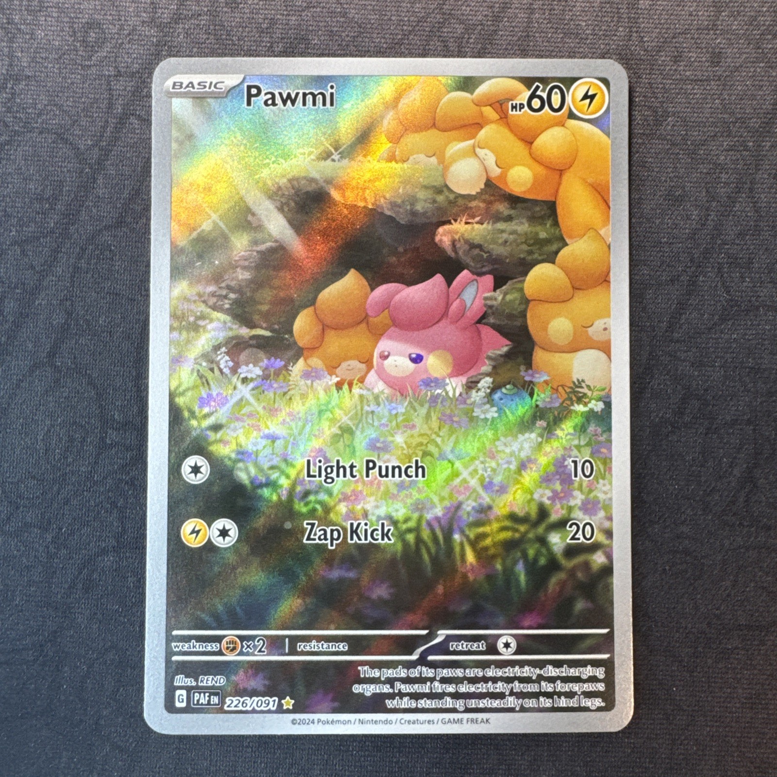 Pawmi 226/091 SV: Paldean Fates Holo Pokemon