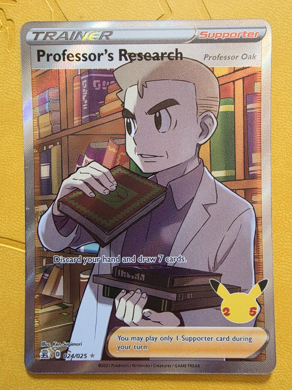Professor’s Research (Full Art) Ultra Rare Celebrations 024/025 NM Pokémon TCG