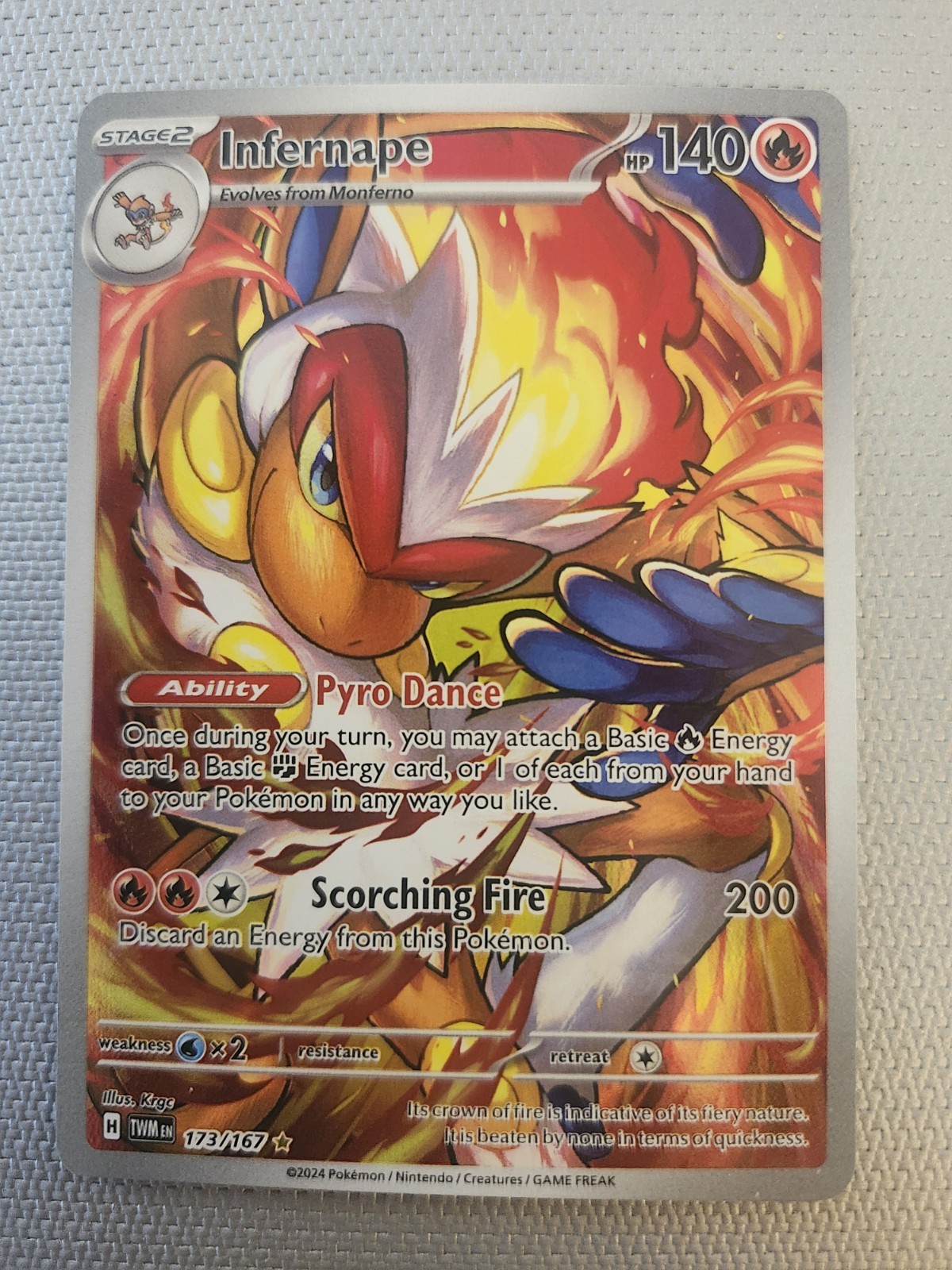 Pokemon TCG Infernape 173/167 Twilight Masquerade NM