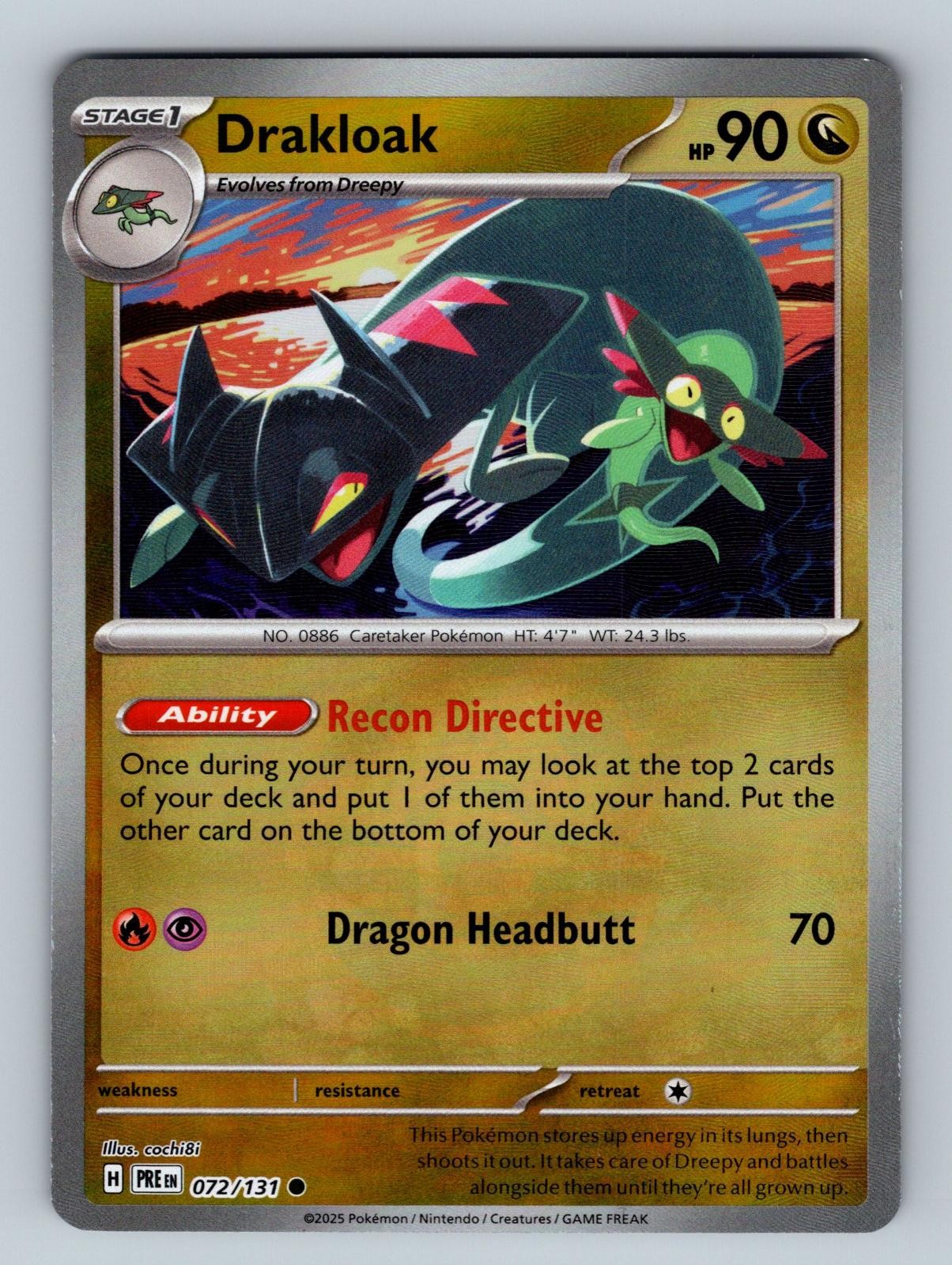 Drakloak (Master Ball Pattern) 072/131 Holo Prismatic Evolutions Pokemon NM/M
