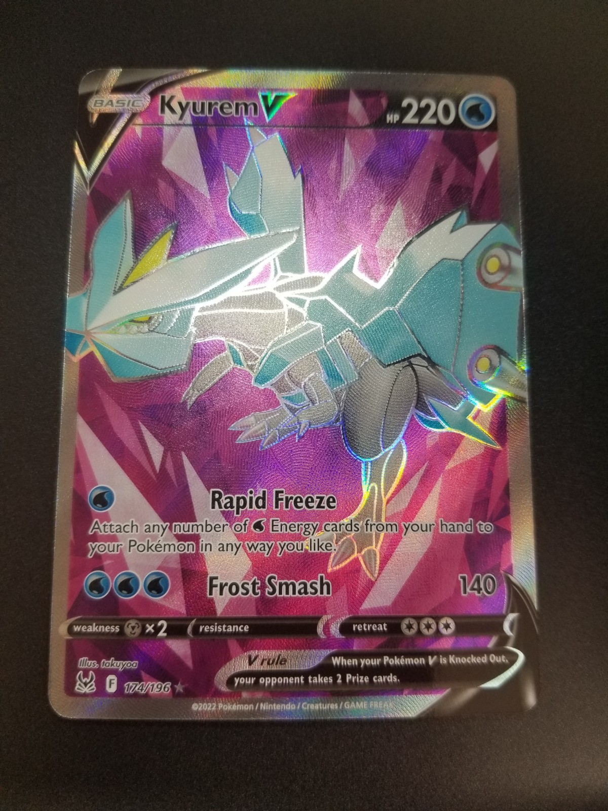 Kyurem V 174/196 Pokemon Lost Origin Ultra Rare Full Art Holo
