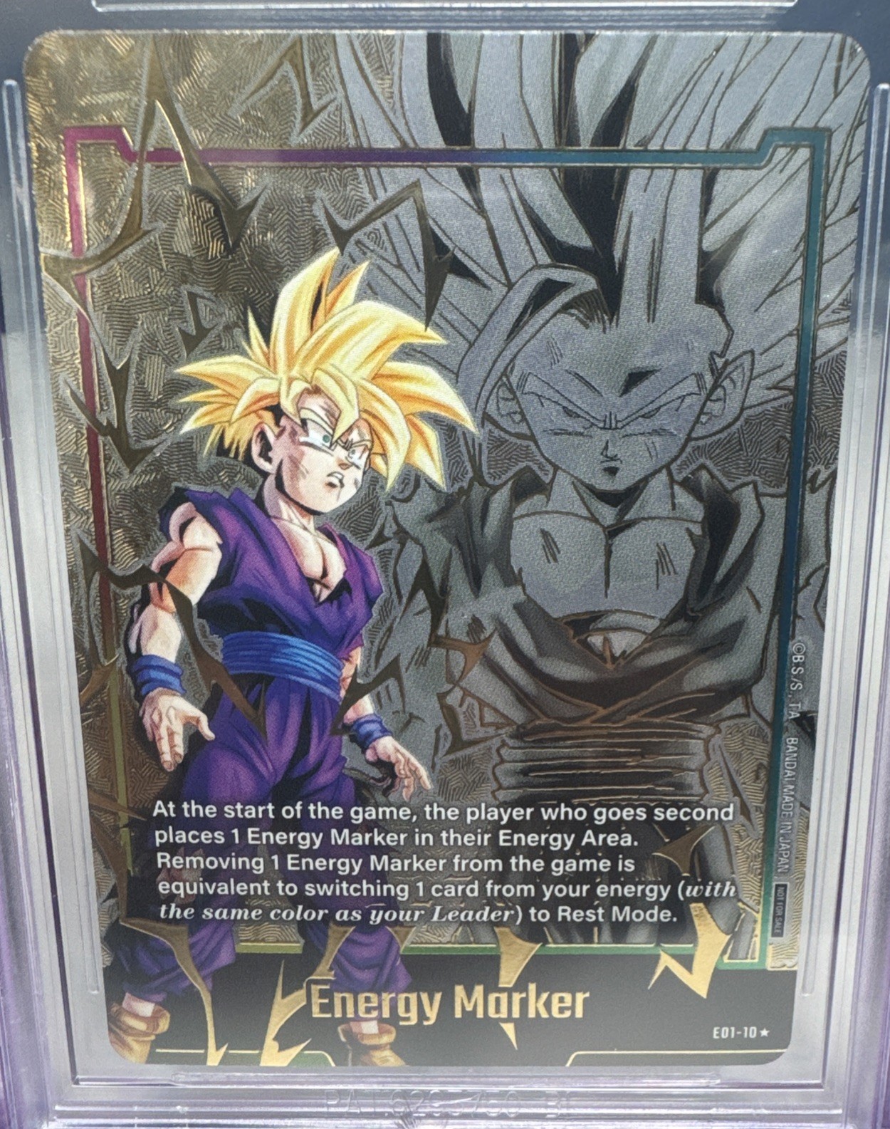 Energy Marker Gold Foil Gohan E01-10 Dragon Ball Fusion World BGS 10 Pristine