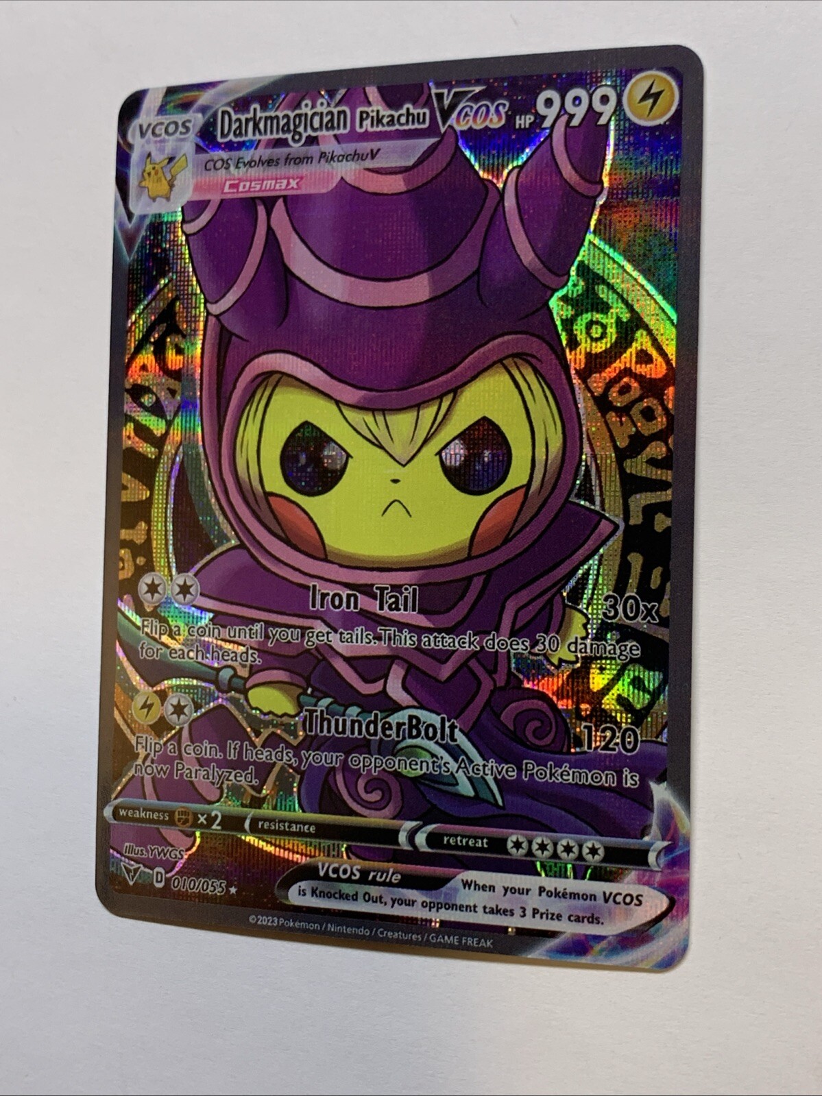 Pikachu Cosplay Dark Magician Yugioh DMG Pokémon Custom ACG Card Holo Foil Anime