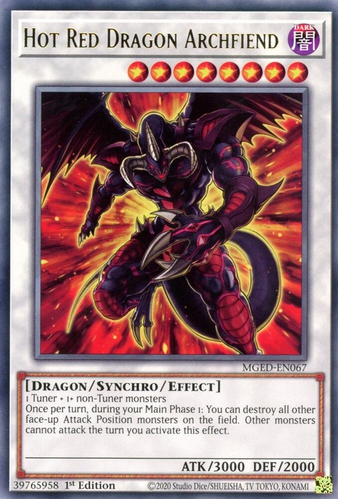 Yugioh Hot Red Dragon Archfiend 1st Edition Rare MGED-EN067 NM