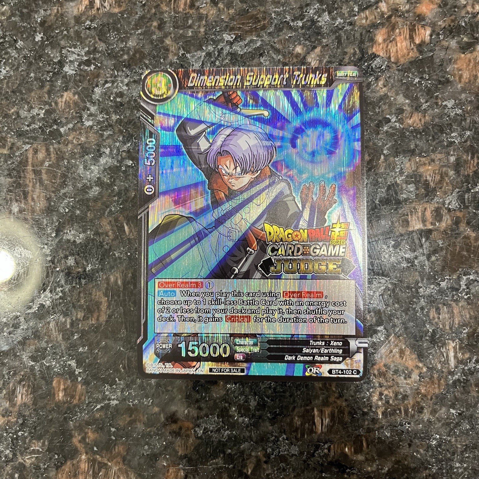 Dimension Support Trunks BT4 Judge Stamp Foil Dragon Ball Super Card Game | NM