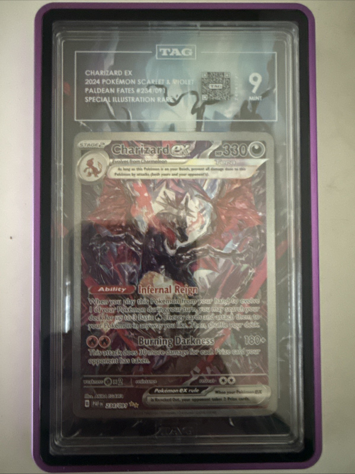 Pokemon Charizard EX Paldean Fates Card 234/091 Tag 9