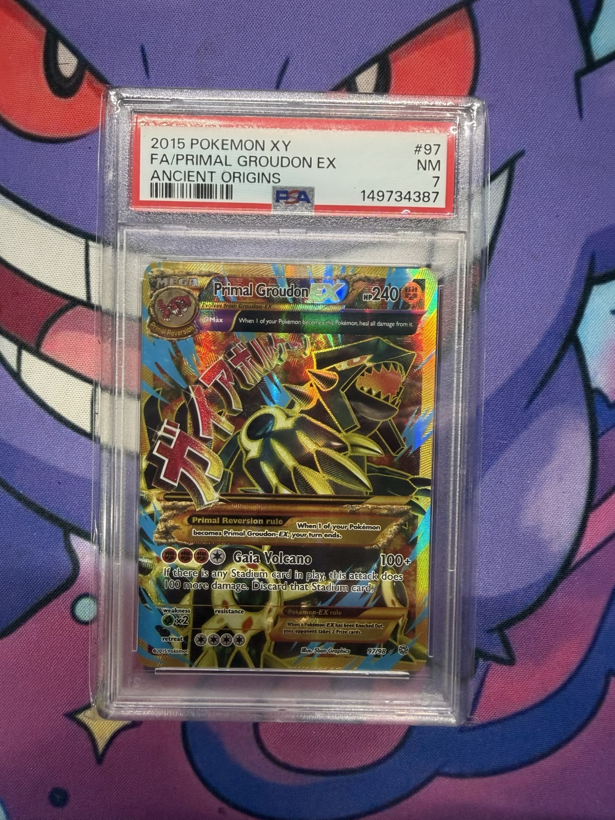 Primal Groudon EX (Full Art) 97/98 XY Ancient Origins Holo PSA 7 2015