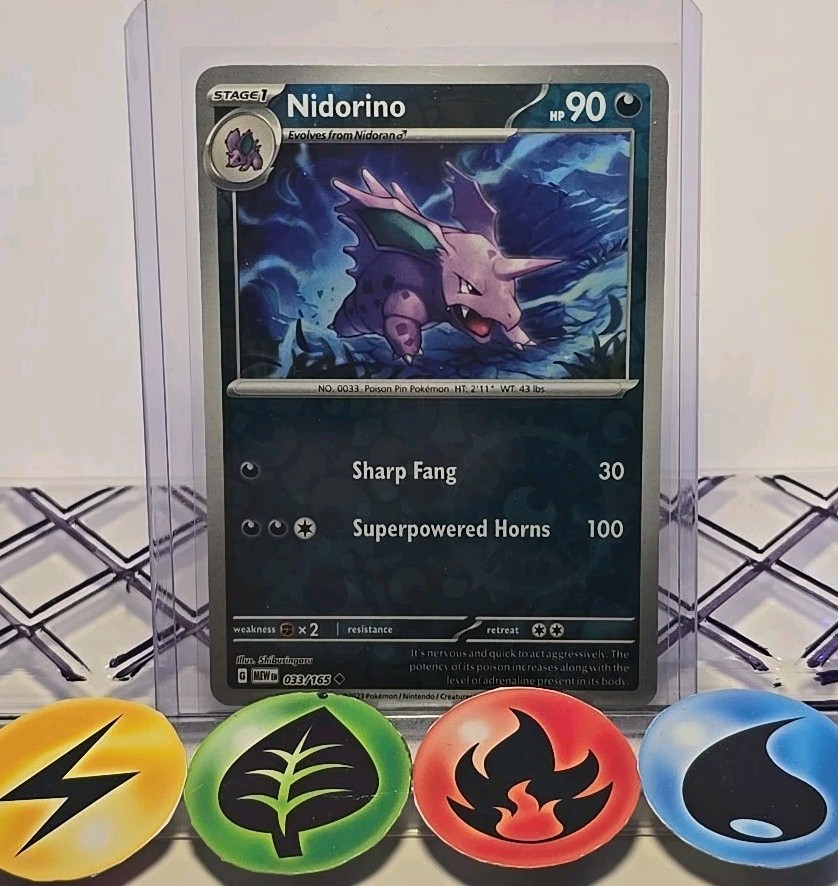 Pokémon TCG Nidorino 33/165 Scarlet & Violet 151 Reverse Holo 2023 NM