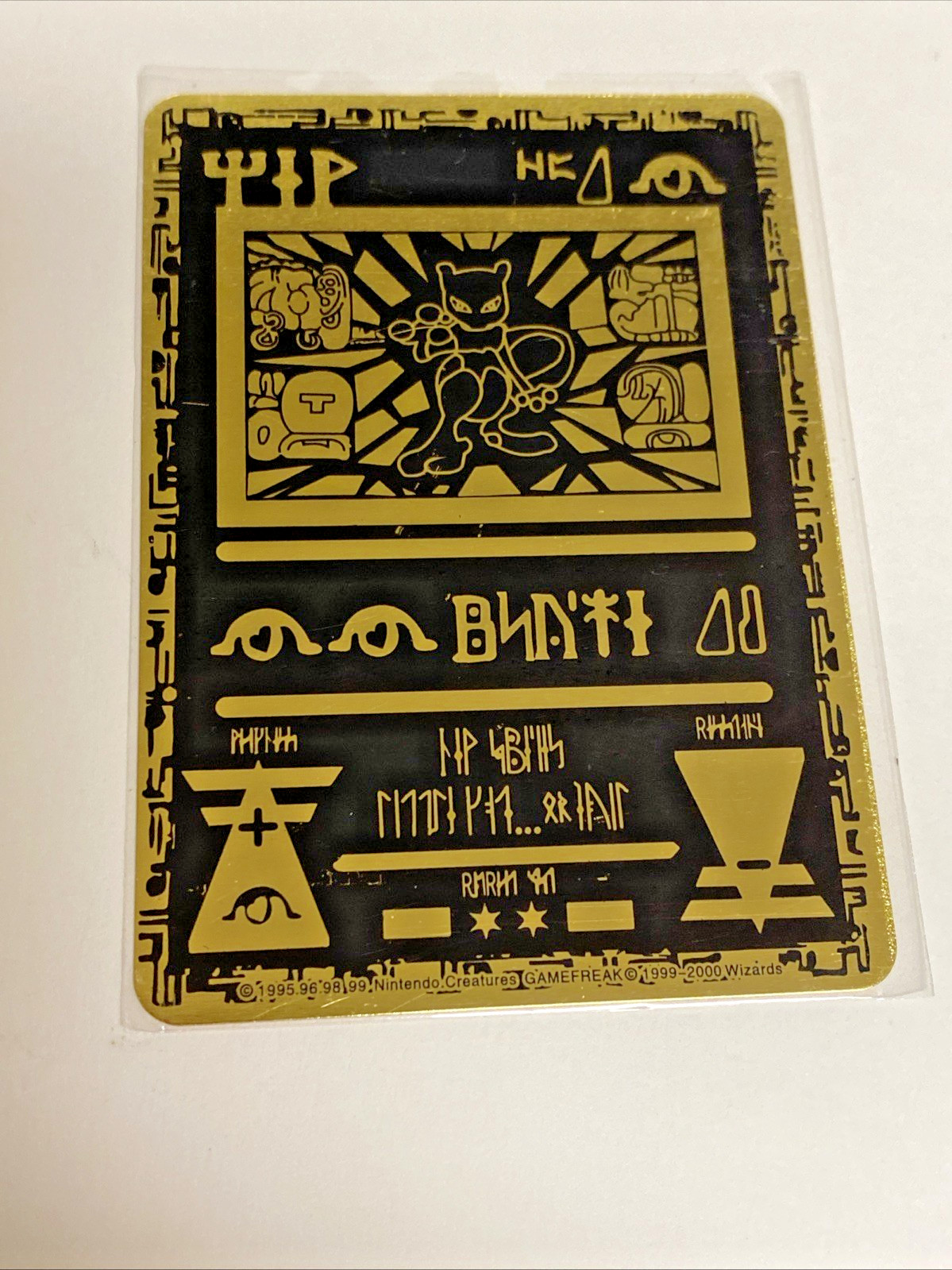 Pokemon TCG – Ancient Mewtwo #2 – Black & Gold Metal Fan Art Card Collectible
