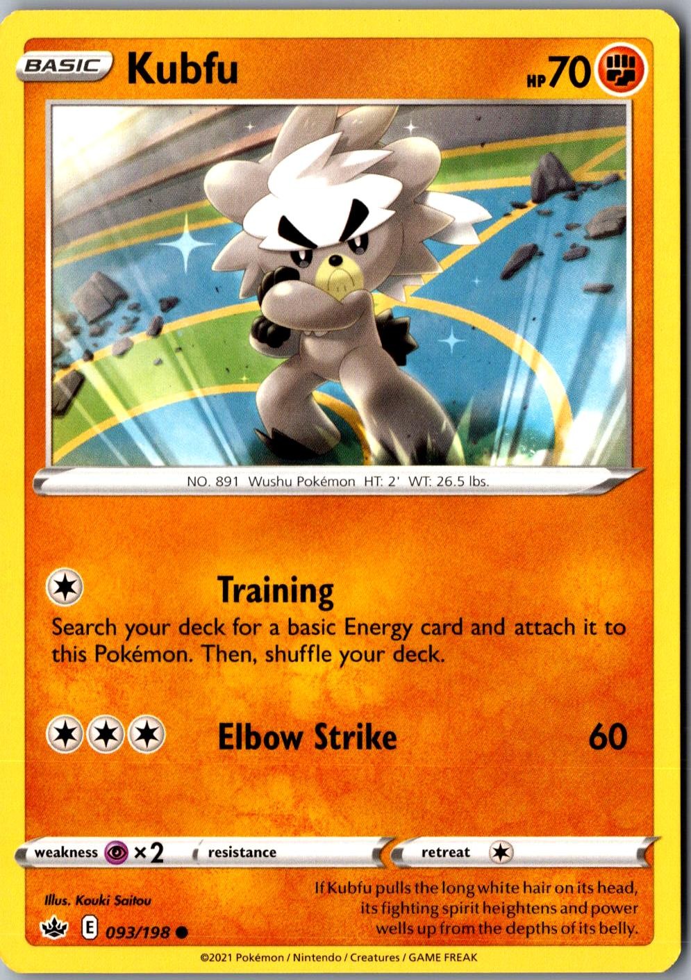 Kubfu 093/198 Common Chilling Reign Lightly Played Pokemon Card TCG Single