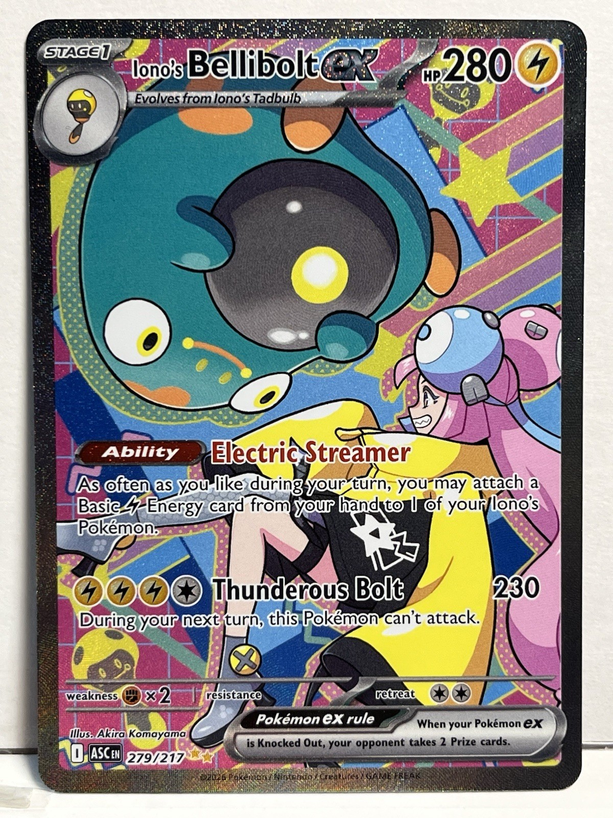 New! Pokemon TCG: Iono’s Bellibolt EX SIR # 279/217 Ascended Heroes NM Card #1