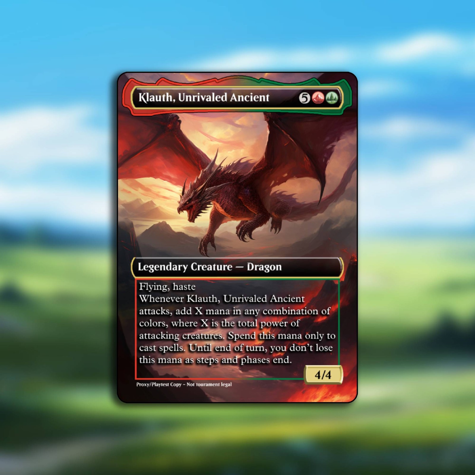 Klauth, Unrivaled Ancient Foil Custom Alt Art MTG Multicolor Card