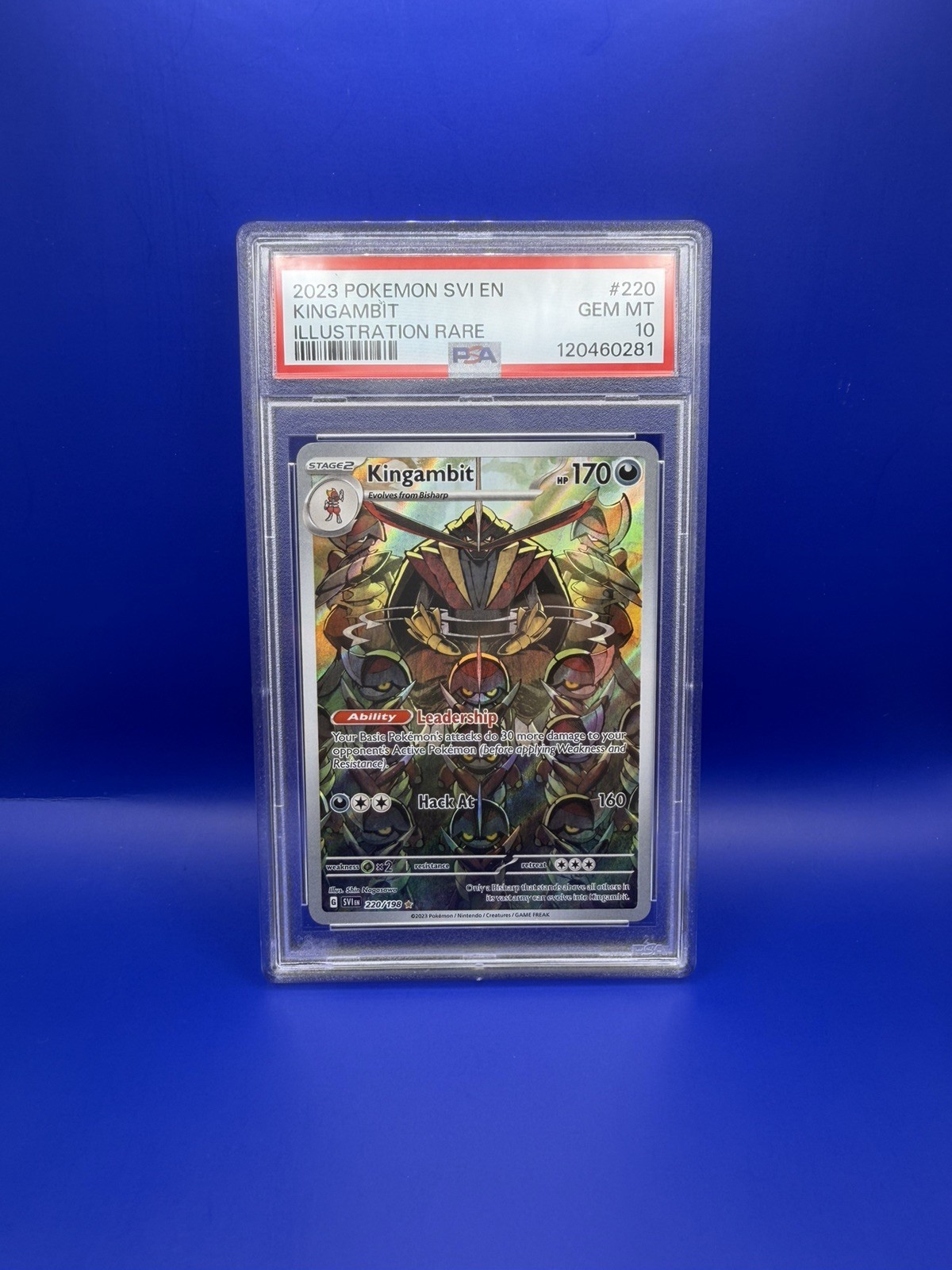 Pokémon TCG Kingambit Illustration Rare SV01 220/198 Holo PSA 10 Gem Mint