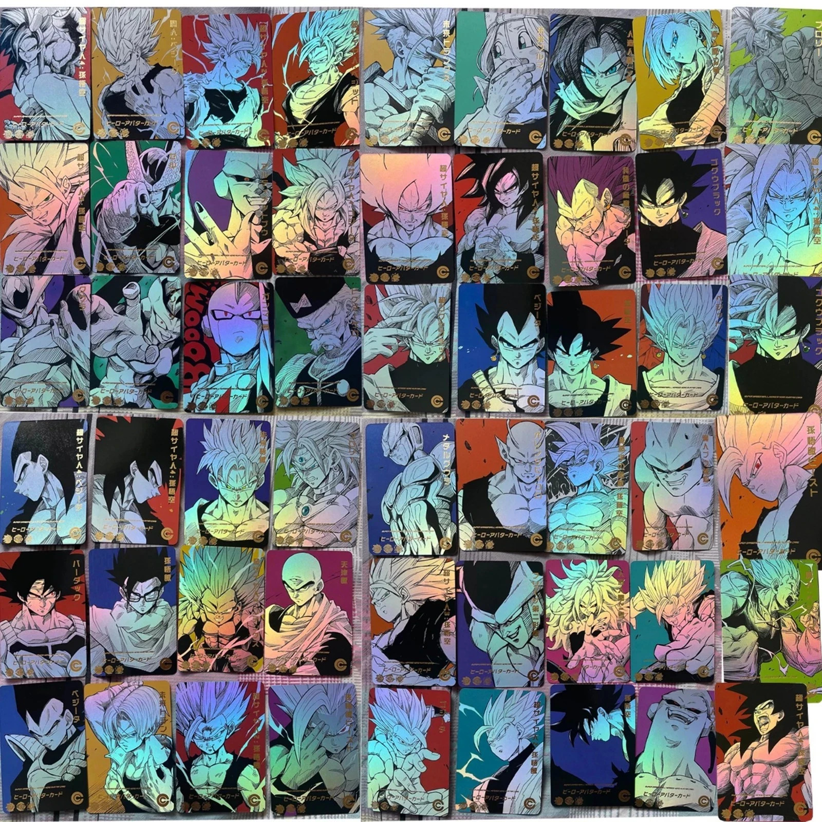 Full Set of 54 Dragon ball Heroes Premium Foil Holo Full Art Character Cards