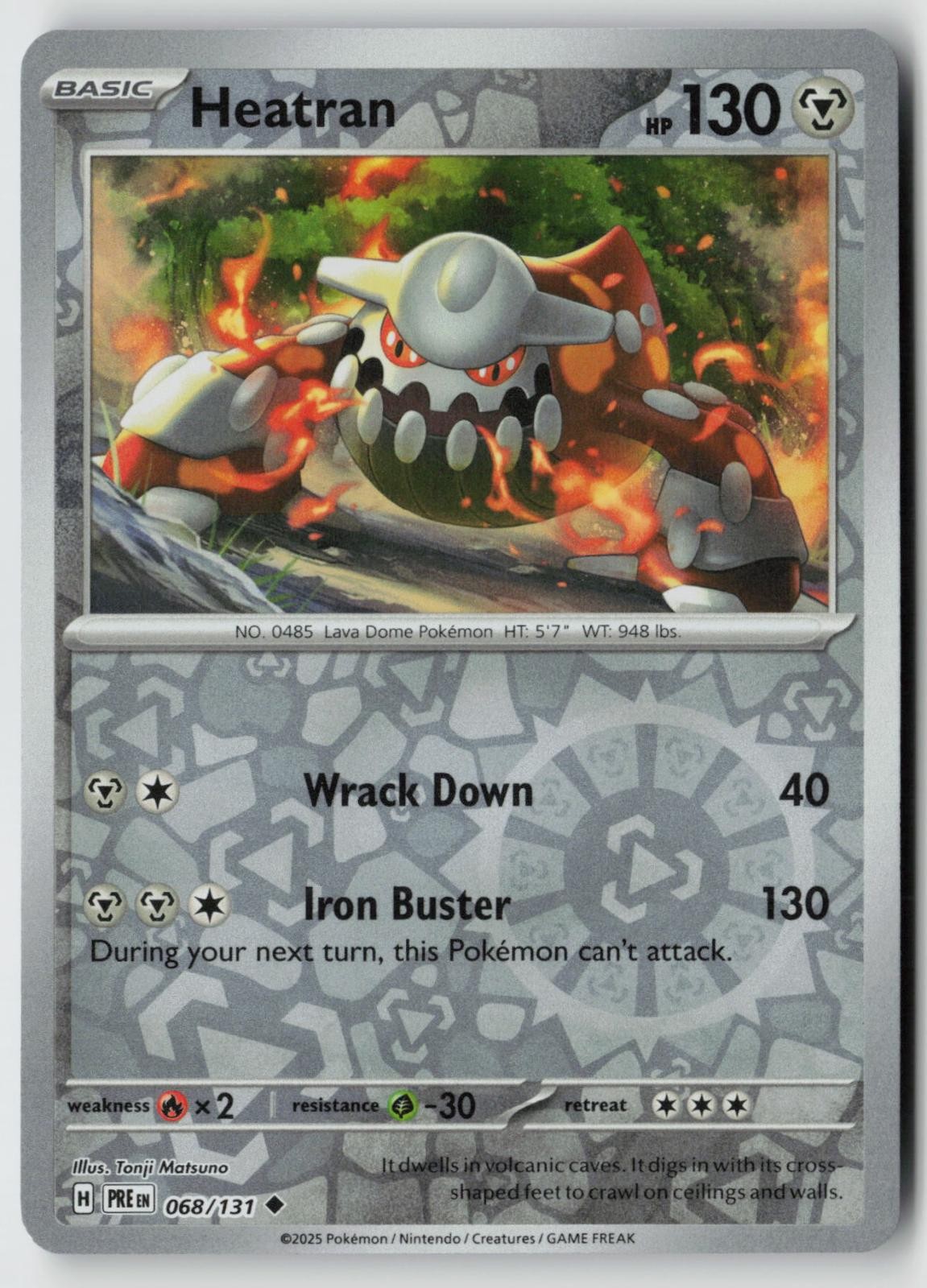 Heatran 068/131 Prismatic Evolutions Pokemon Reverse Holo NM TONJI MATSUNO