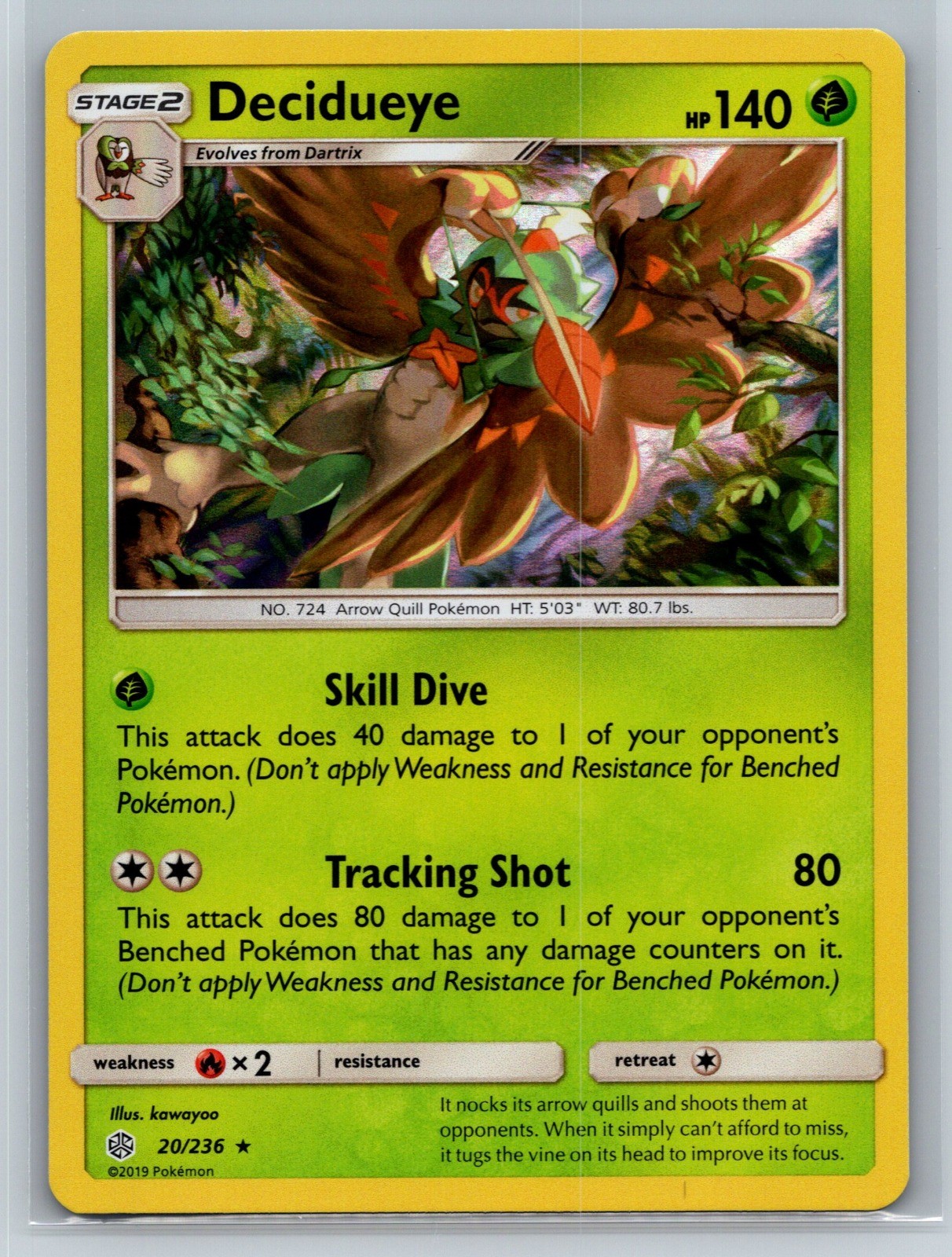 Decidueye Holo Rare SM – Cosmic Eclipse 20/236 NM
