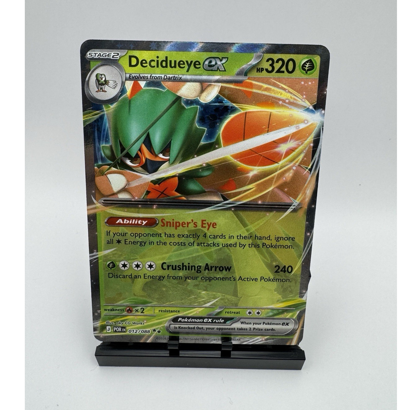 Pokémon TCG Decidueye EX Stage 2 012/088 320 HP English 2016 aky CG Works