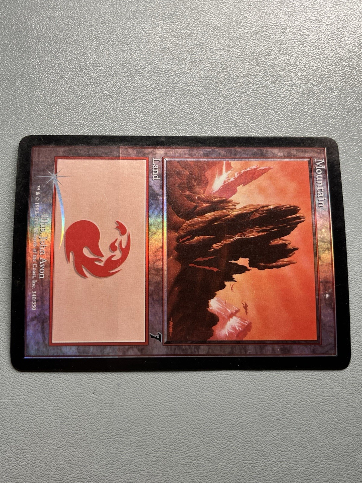 Foil Cut Line Error Mountain 7th Edition 2001 Magic The Gathering Misprint #340