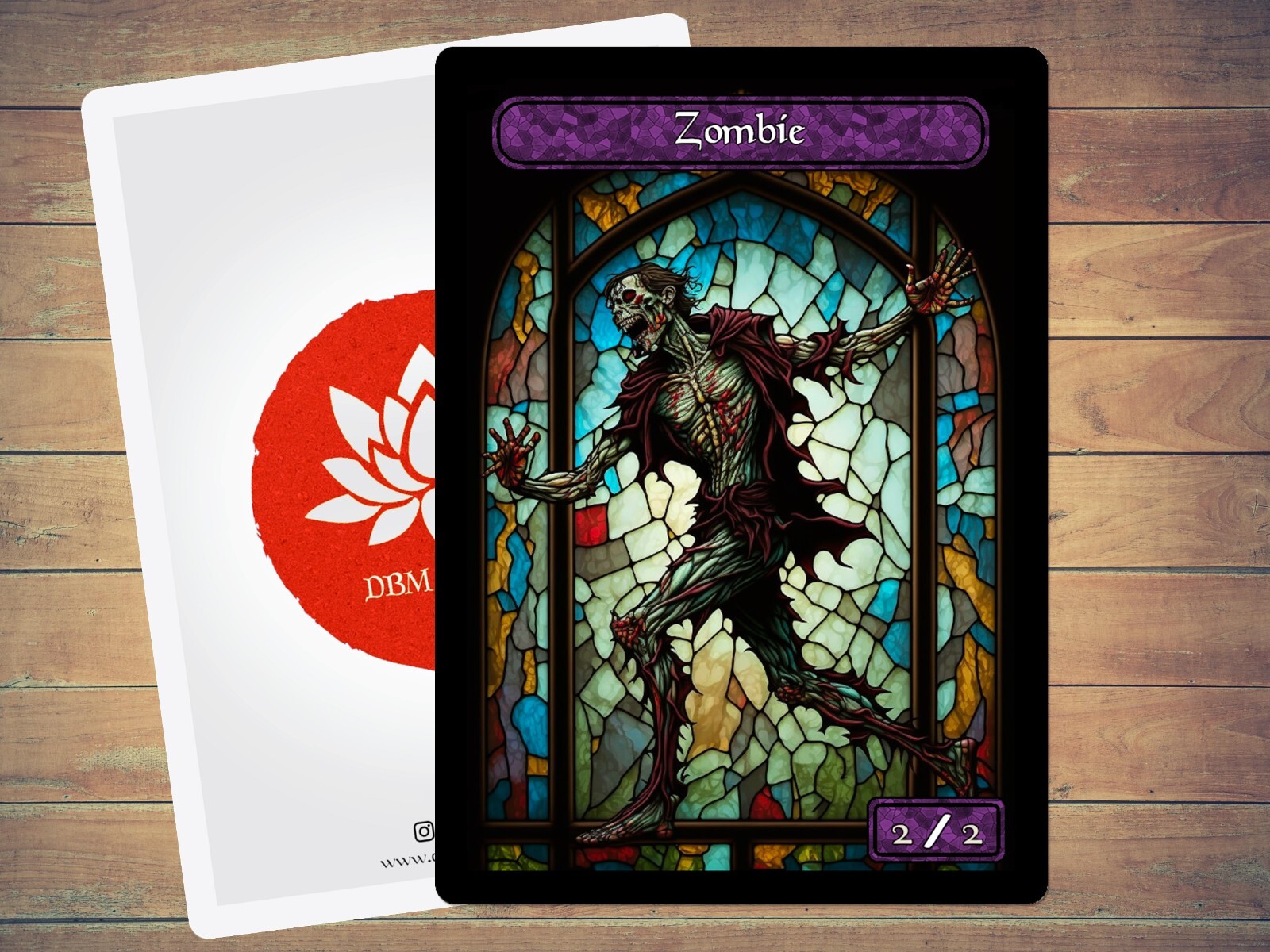 Zombie Token MTG Token Stained Glass Art Token 5 Pack for Magic