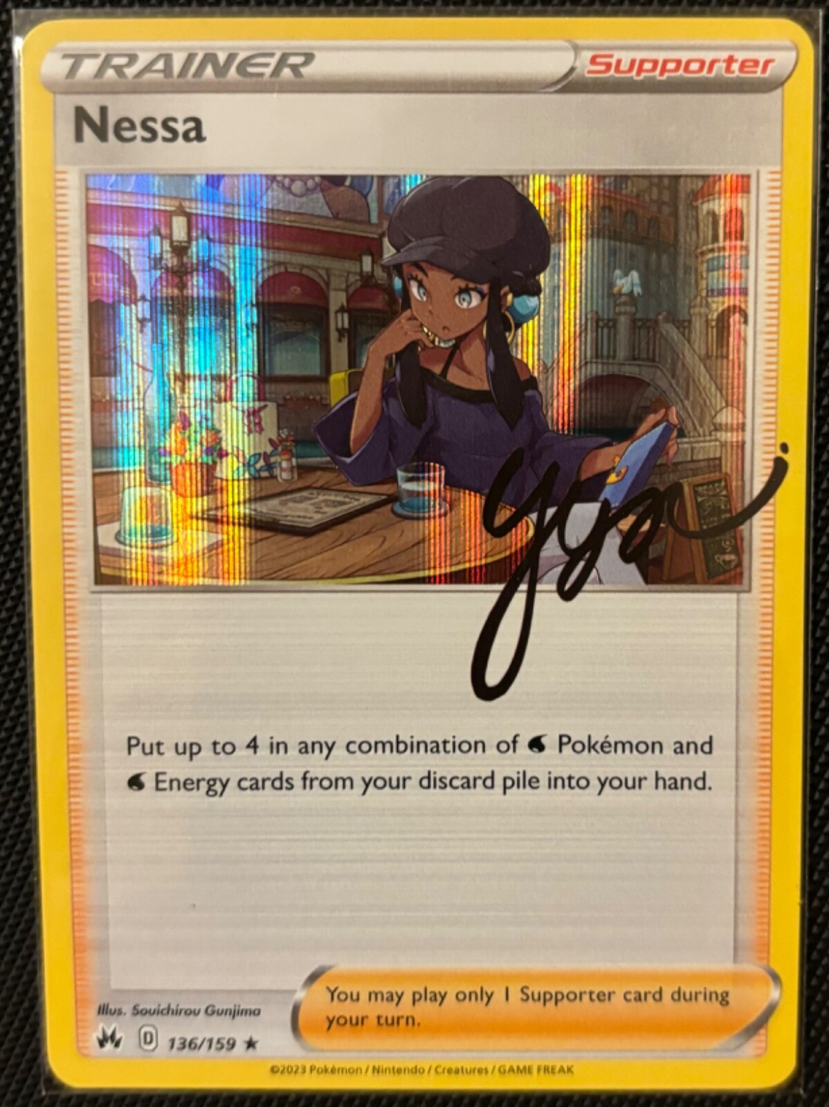 Pokemon Crown Zenith Nessa Holo Rare 136/159