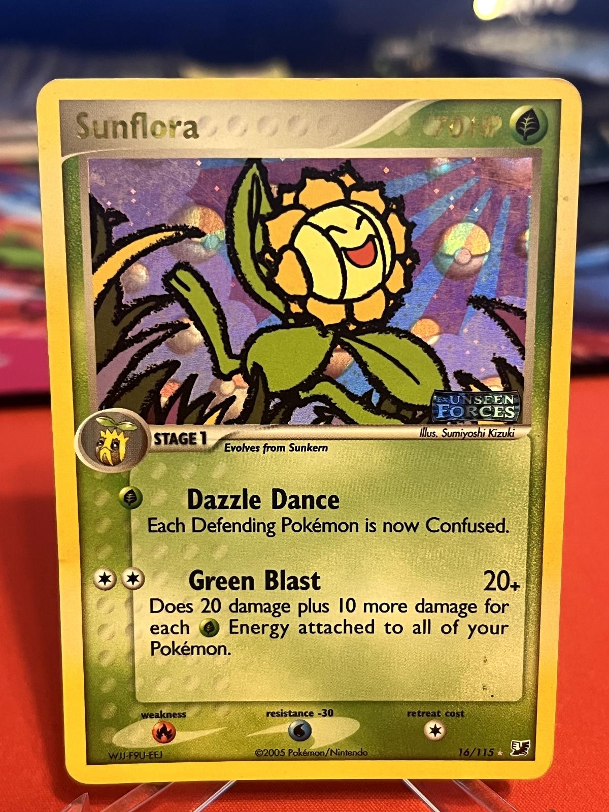 Sunflora 16/115 Holo Rare Unseen Forces Pokemon Reverse Holo Moderately Played